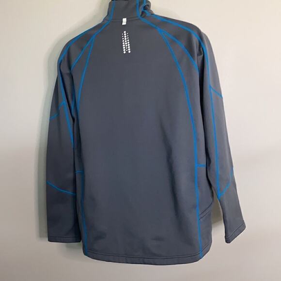 Road Runner Pro Velocity half zip pullover M  Gray with Turquoise Stitching - Picture 2 of 12
